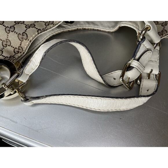 Gucci GG Canvas & Leather Charlotte Medium Shoulder Bag Monogram Hobo - Picture 8 of 16